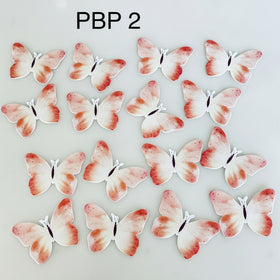 Edible Wafer Cake Cupcake Topper | Peach Butterfly (18 Pack)