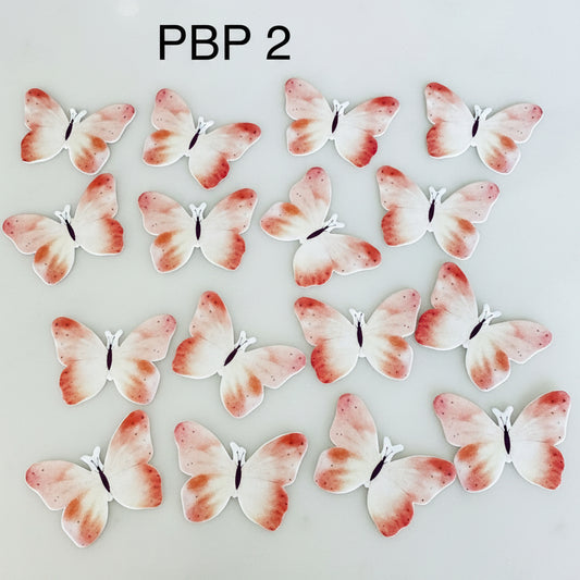 Edible Wafer Cake Cupcake Topper | Peach Butterfly (18 Pack)
