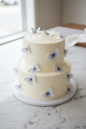 Edible Wafer Cake Cupcake Topper | Light Blubell Blue Butterfly (18 Pack)
