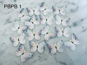 Edible Wafer Cake Cupcake Topper | Pastel Blue, Pink & Yellow Butterfly (18 Pack)