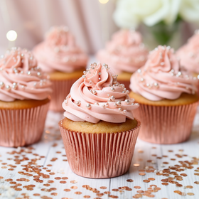 Medium ROSE GOLD Foil Baking Cups (50 pack) - 44mm Base
