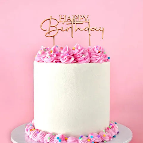 CAKE CRAFT | METAL TOPPER | HAPPY BIRTHDAY STYLE #2 | ROSE GOLD