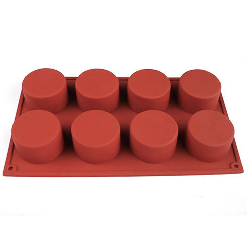 Round Cylinder Silicone Baking Mould 8 Cavity