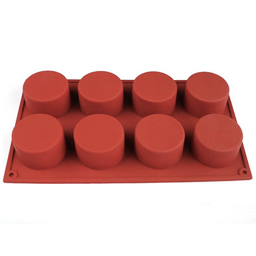 Round Cylinder Silicone Baking Mould 8 Cavity Muffin