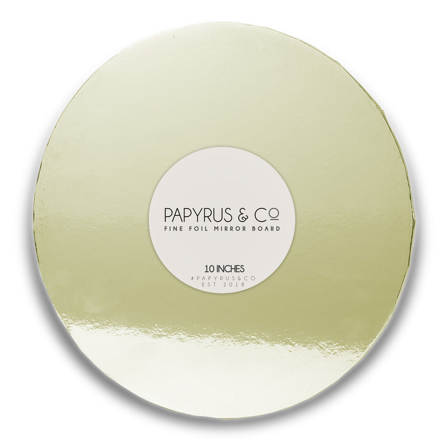 Round Gold  Mirror Masonite Cake Board 10 Inch