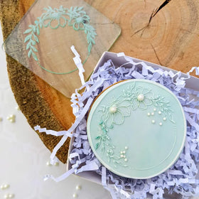 Floral Round Frame | Cookie Debosser Stamp