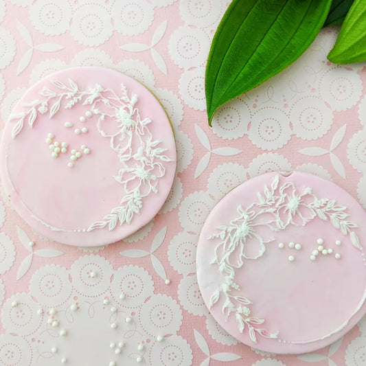 Floral Round Frame | Cookie Debosser Stamp