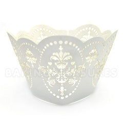 Royal Pearl Off White Lace Cupcake Wrappers 12pcs
