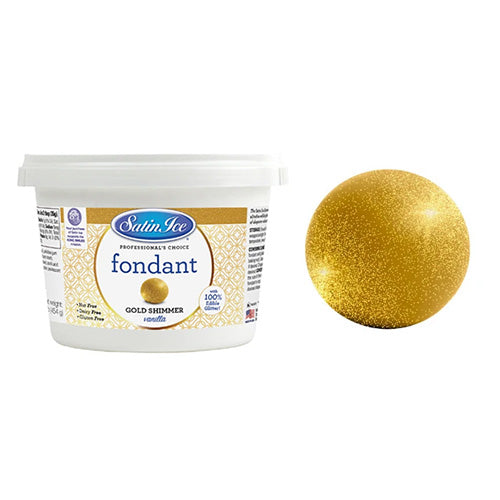 Satin Ice RTR Fondant Icing Gold Shimmer/Vanilla 454g