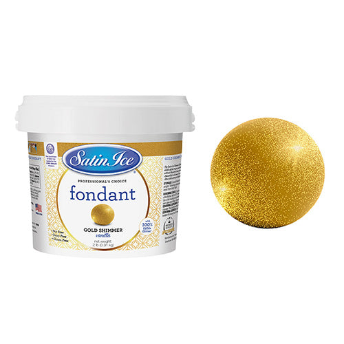 Satin Ice RTR Fondant Icing Gold Shimmer/Vanilla 910g