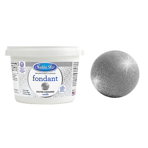 Satin Ice RTR Fondant Icing Silver Shimmer/Vanilla 454g