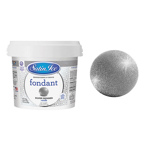 Satin Ice RTR Fondant Icing Silver Shimmer/Vanilla 910g
