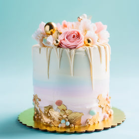 Scalloped Cake Board Gold 10 Inch