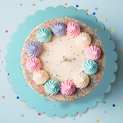 Scalloped Cake Board Pastel Blue 10 Inch