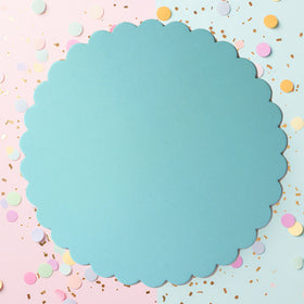 Scalloped Cake Board Pastel Blue 10 Inch