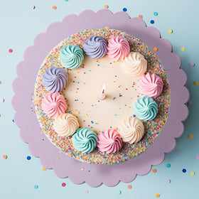 Scalloped Cake Board Pastel Lilac 10 Inch