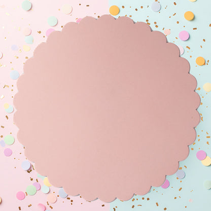 Scalloped Cake Board Pastel Pink 10 Inch