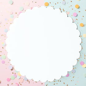 Scalloped Cake Board White 10 Inch