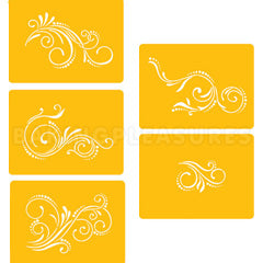 Scroll Stencils 5pcs