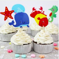 Sea Creatures Paper Cupcake Picks 24pcs