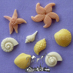 Alphabet Moulds Shells and Starfish Silicone Mould