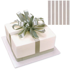 Silver Edible Shimmer Ribbons 6 strips