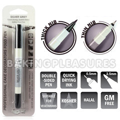 Silver Grey Edible Food Pen