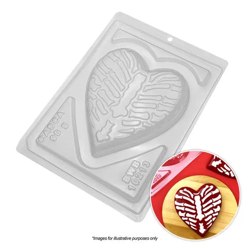 Halloween Skeleton Heart Chocolate Mould 3 piece