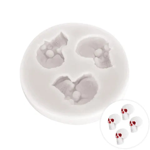 Halloween 3 Mini Skulls Silicone Mould