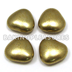 Small Chocolate Heart Confetti Gold 100g