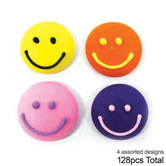 Edible Cupcake Toppers Decorations Smiley Happy Faces 128pcs BULK