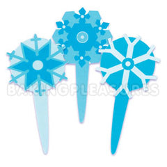 Snowflake Flexi Cupcake Picks 12pcs