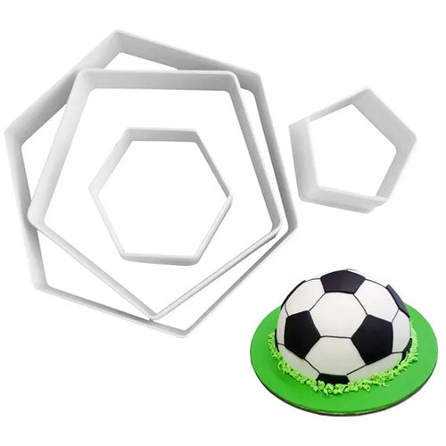 Soccer Hexagon Pentagon Cutters 4pcs