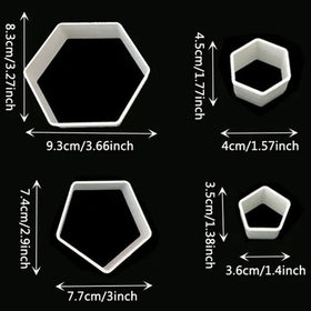 Soccer Hexagon Pentagon Cutters 4pcs