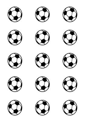 Soccer Balls 15 x Edible Cupcake Cookie Toppers
