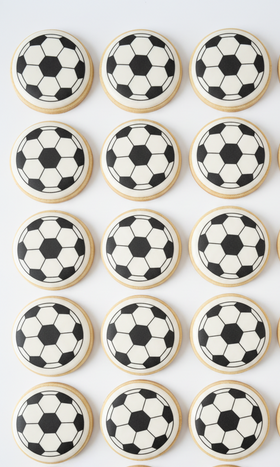 Soccer Balls 15 x Edible Cupcake Cookie Toppers