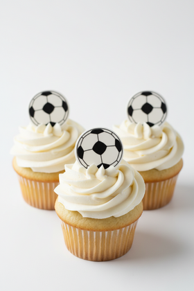 Soccer Balls 15 x Edible Cupcake Cookie Toppers