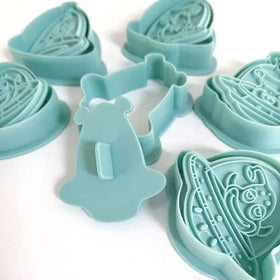 Space Alien Cookie Cutter Embosser 6pcs
