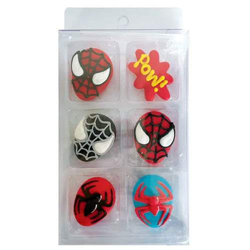 Edible Cupcake Toppers Decorations Spiderman 6pcs