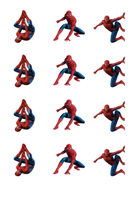 2.5"/ 6.35 cm Cupcake Cookie Edible Icing Image - Web Slinging Spider Hero