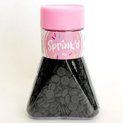 Sprinkd Black Confetti Sequins 7mm Sprinkles 90g