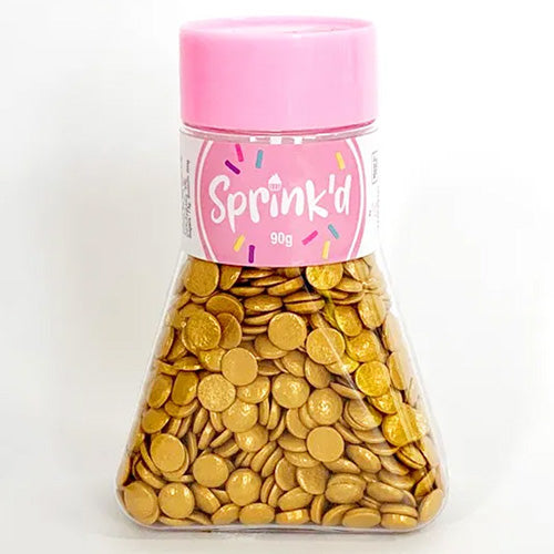 Sprinkd Gold Confetti Sequins 7mm Sprinkles 90g
