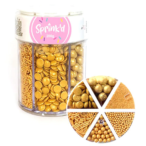 Sprinkd Gold Sprinkle Mix Jar 200g – Baking Pleasures
