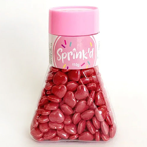 Sprinkd Large Red Hearts 12mm Sprinkles 110g