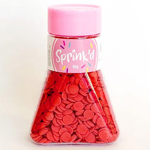 Sprinkd Red Confetti Sequins 7mm Sprinkles 90g