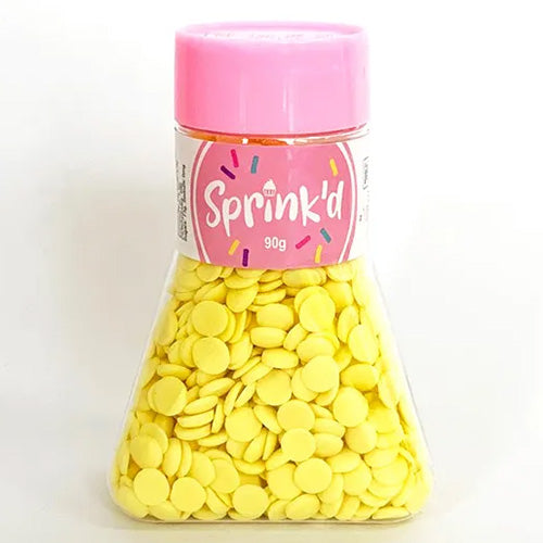 Sprinkd Yellow Confetti Sequins 7mm Sprinkles 90g