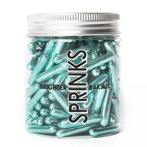 Sprinks Metallic Aqua Blue Rods Sprinkles 75g