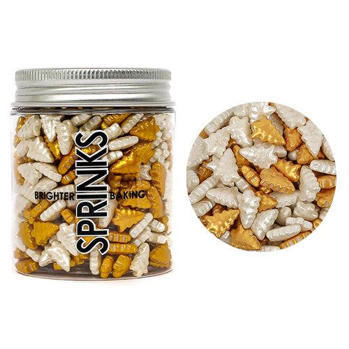 Sprinks Christmas Tree Gold & White (All I Want For Christmas) Sprinkles 85g