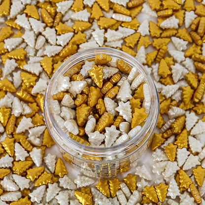 Sprinks Christmas Tree Gold & White (All I Want For Christmas) Sprinkles 85g