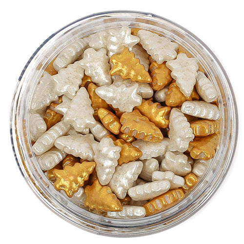 Sprinks Christmas Tree Gold & White (All I Want For Christmas) Sprinkles 85g